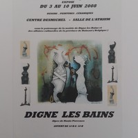 Affiche pour l'exposition des œuvres de Henry Lejeune , au Centre desmichel (Alpes de haute Provence) , du 3 au 10 juin 2008.
